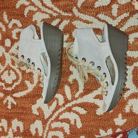 Fly London Yaba Women's Gray Suede Lace-Up Wedges Sandals Shoes Size: 40 - Picture 3 of 10